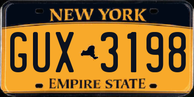 NY license plate GUX3198