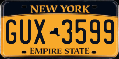 NY license plate GUX3599