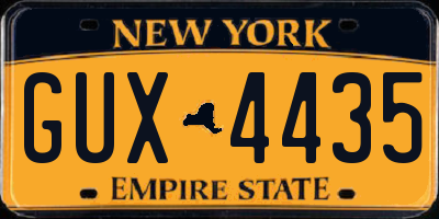 NY license plate GUX4435