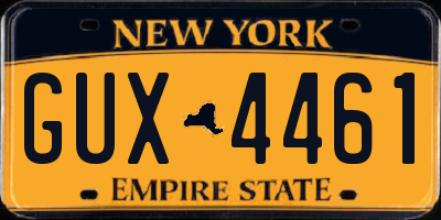 NY license plate GUX4461