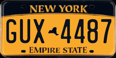 NY license plate GUX4487