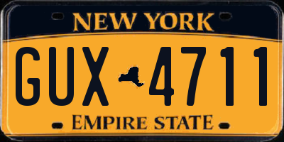 NY license plate GUX4711