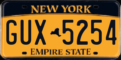 NY license plate GUX5254