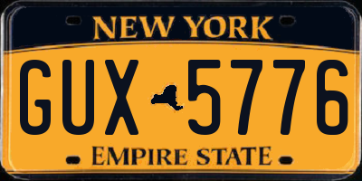NY license plate GUX5776