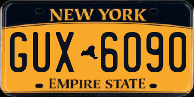 NY license plate GUX6090