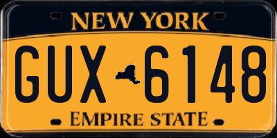 NY license plate GUX6148