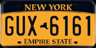 NY license plate GUX6161