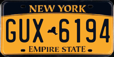 NY license plate GUX6194