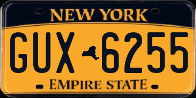 NY license plate GUX6255