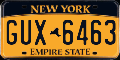 NY license plate GUX6463