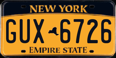 NY license plate GUX6726
