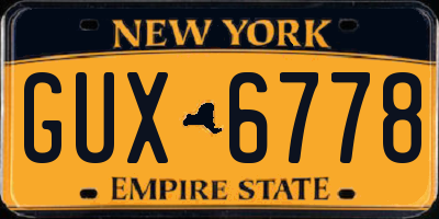 NY license plate GUX6778