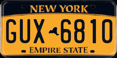 NY license plate GUX6810