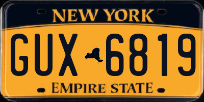 NY license plate GUX6819