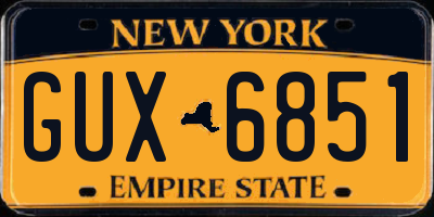 NY license plate GUX6851