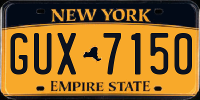 NY license plate GUX7150