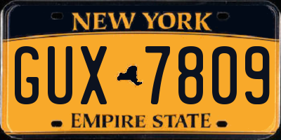 NY license plate GUX7809