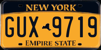NY license plate GUX9719