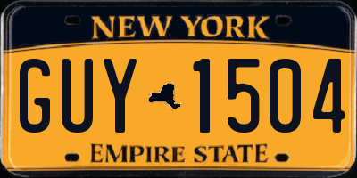 NY license plate GUY1504