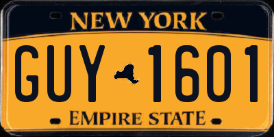 NY license plate GUY1601