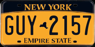 NY license plate GUY2157