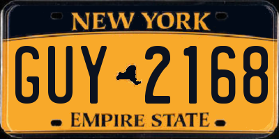 NY license plate GUY2168
