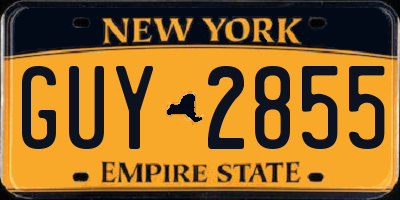 NY license plate GUY2855
