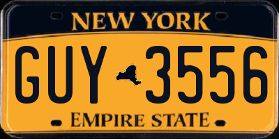 NY license plate GUY3556