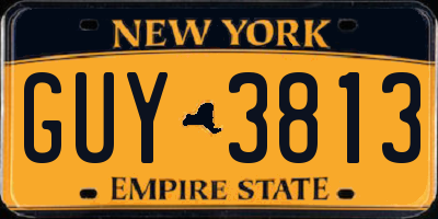NY license plate GUY3813