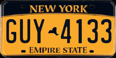 NY license plate GUY4133