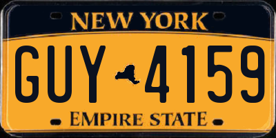 NY license plate GUY4159