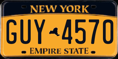 NY license plate GUY4570