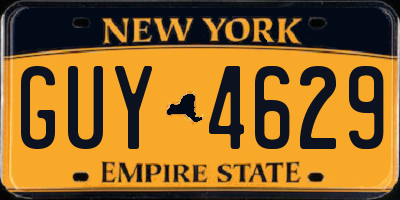 NY license plate GUY4629