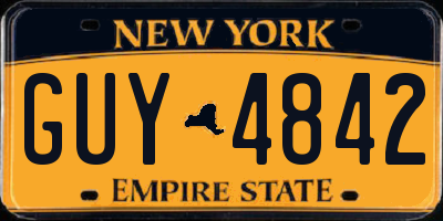 NY license plate GUY4842