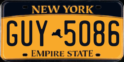 NY license plate GUY5086