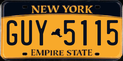 NY license plate GUY5115