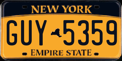 NY license plate GUY5359