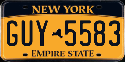 NY license plate GUY5583