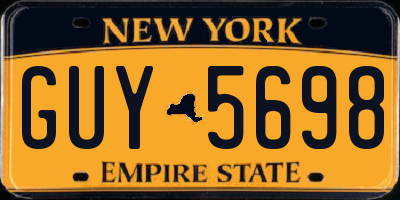 NY license plate GUY5698