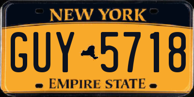 NY license plate GUY5718