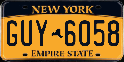 NY license plate GUY6058