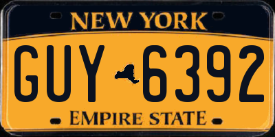 NY license plate GUY6392