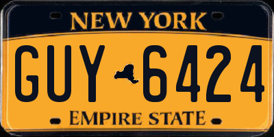 NY license plate GUY6424