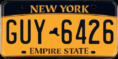 NY license plate GUY6426