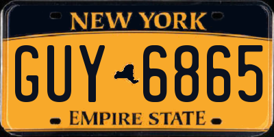 NY license plate GUY6865
