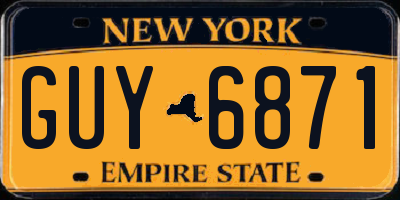 NY license plate GUY6871
