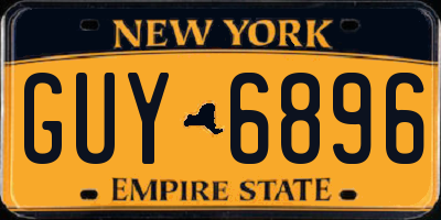 NY license plate GUY6896