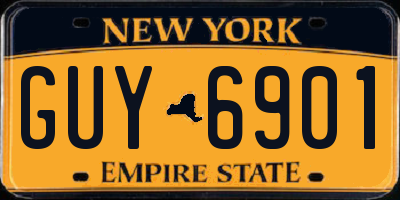 NY license plate GUY6901