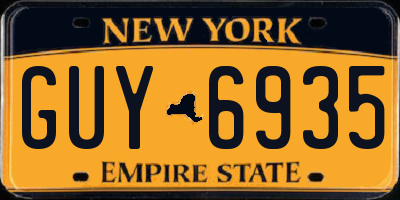 NY license plate GUY6935