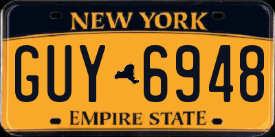 NY license plate GUY6948